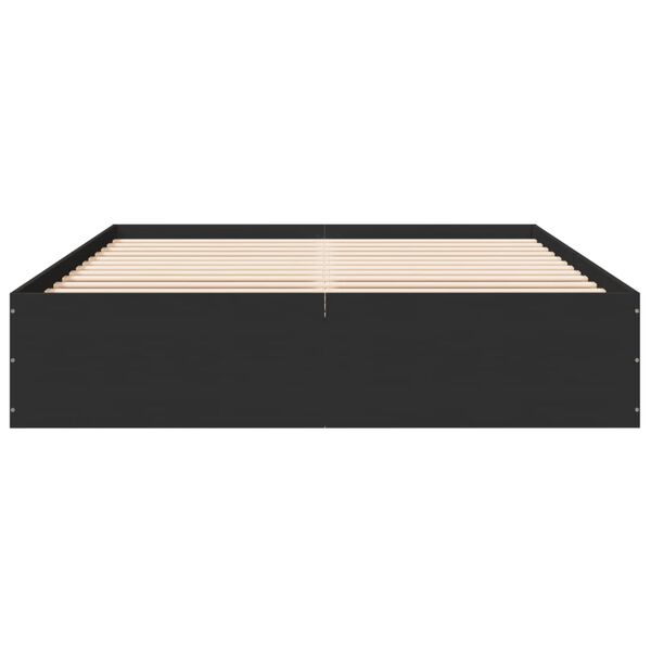 vidaXL Bed Frame without Mattress Black 150x200 cm King Size
