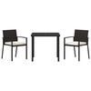 vidaXL Garden Dining Set 3 pcs Black Powder-Coated Steel