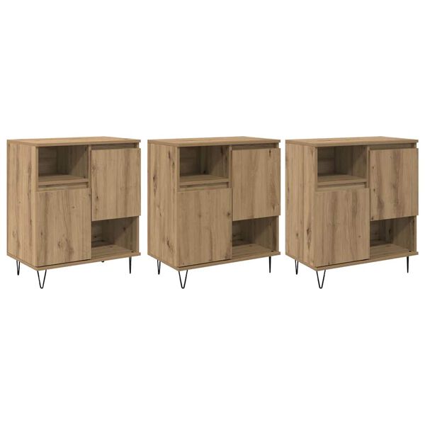 vidaXL Sideboard 3 pcs Artisan Oak 60 x 35 x 70 cm
