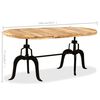 vidaXL Dining Table Solid Mango Wood and Steel 180 cm
