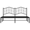 vidaXL Metal Bed Frame without Mattress with Headboard Black 183x213cm