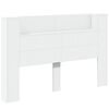 vidaXL Storage Headboard with LED White Engineered Wood