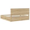vidaXL Bed Frame with Drawer Sonoma Oak 200 x 200 cm Engineer Wood
