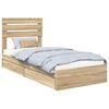 vidaXL Storage Bed with Drawer Sonoma Oak 90 x 200 cm Engineered Wood