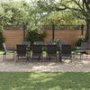 vidaXL Garden Dining Set 11 pcs Black Steel