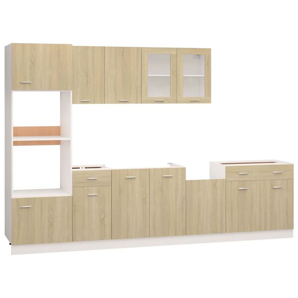 vidaXL 7 Piece Kitchen Cabinet Set Sonoma Oak Engineered Wood