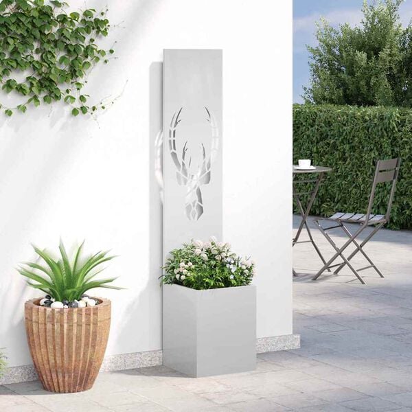 vidaXL Garden Privacy Screen Silver 32 x 140 cm Galvanised steel