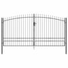 vidaXL Double Gate WOERDEN 400 x 249.5 cm Steel Grey Lockable