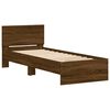 vidaXL Bed Frame without Mattress with Headboard Brown Oak 90x200 cm