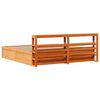 vidaXL Bed Frame with Headboard Wax Brown 180x200 cm Super King Solid Wood Pine
