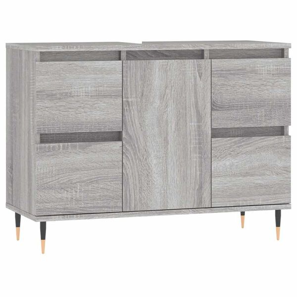 vidaXL Bathroom Cabinet Grey Sonoma 80x33x60 cm Engineered Wood