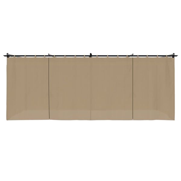 vidaXL Gazebo with Curtains Taupe 6x3 m Steel