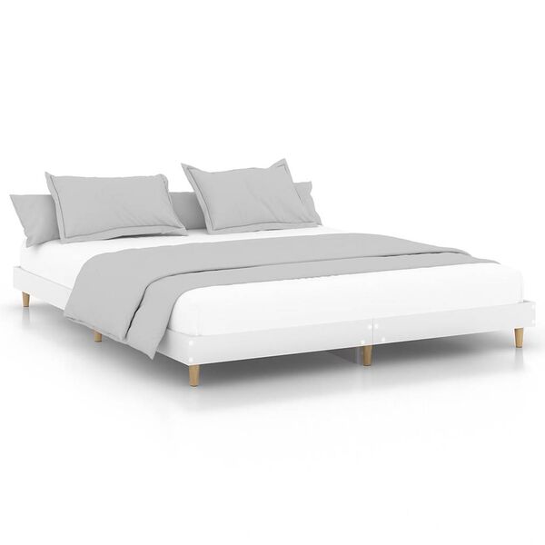 vidaXL Bed Frame without Mattress White 120x200 cm Engineered Wood