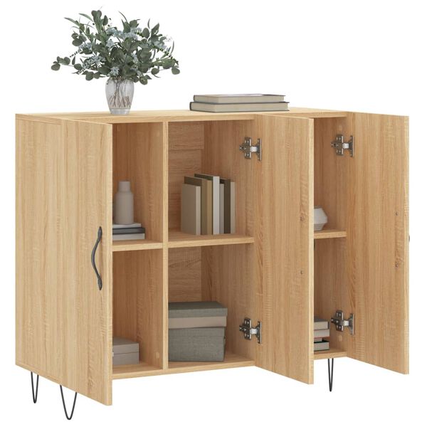 vidaXL Sideboard Sonoma Oak 90x34x80 cm Engineered Wood