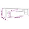 vidaXL TV Cabinet with LED Lights Smoked Oak 140x36.5x40 cm