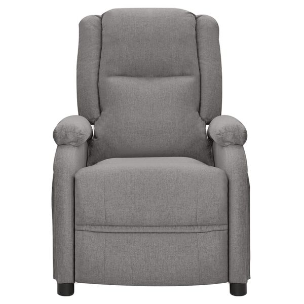 vidaXL Wing Back Massage Chair Light Grey Fabric