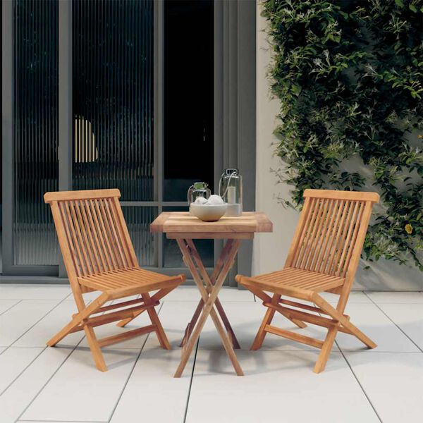vidaXL 3 Piece Garden Dining Set Solid Wood Teak
