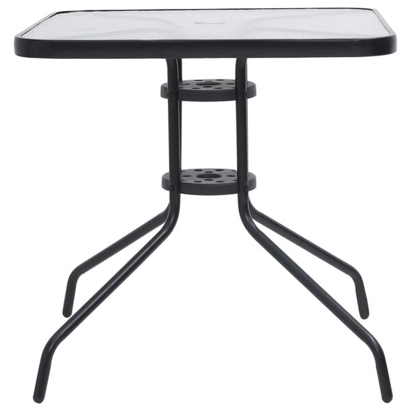 vidaXL Garden Table Black 70x70x70 cm Steel