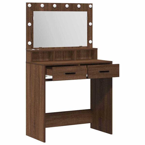 vidaXL Dressing Table Brown Oak 79 x 41 x 135 cm Engineered Wood