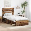 vidaXL Bed Frame with Headboard Old Wood 100 x 200 cm Solid Pine Wood
