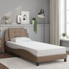vidaXL Bed Frame without Mattress "Zadar" Cappuccino 80x200 cm Faux Leather