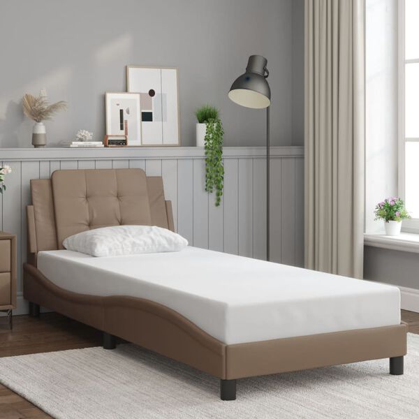 vidaXL Bed Frame without Mattress "Zadar" Cappuccino 80x200 cm Faux Leather