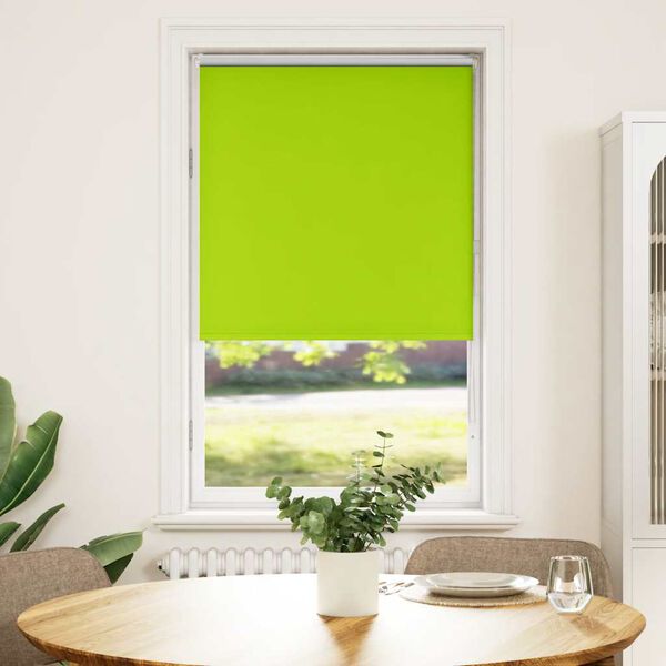 vidaXL Roller Blind Blackout Leaves Green 80x130 cm Fabric Width 75.7 cm Polyester
