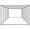 vidaXL Dog Cage with Door Grey 12x2x1.5 m Galvanised Steel