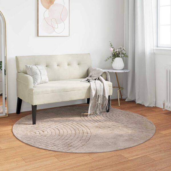 vidaXL Area Rugs Round Beige &Oslash; 160 CM
