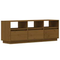 vidaXL TV Cabinet Honey Brown 140x37x50 cm Solid Wood Pine