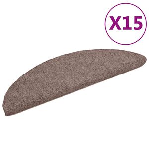 vidaXL Stair Mat | Set of 15 | Cream | Polypropylene | Standard | Stair Mat