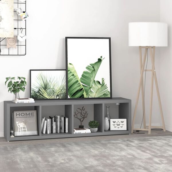 vidaXL Wall Cube Shelf Grey 37x29.5x134.5 cm MDF