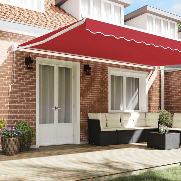 vidaXL Retractable Awning Red 500 x 300 cm Fabric and Metal