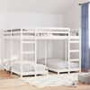 vidaXL Triple Bunk Bed Frame White 160 x 200 cm Solid Pine Wood