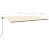vidaXL Manual Retractable Awning with LED 6x3 m Cream