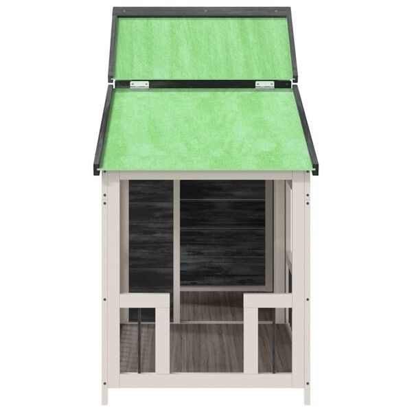 vidaXL Dog Kennel Grey 143x60.5x109 cm Solid Wood Pine