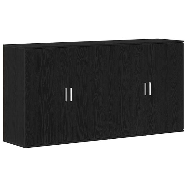 vidaXL Sideboard 2 pcs Black Oak 79 x 38 x 80 cm Engineered Wood