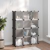 vidaXL Storage Cube Organiser with 12 Cubes and Doors Black PP