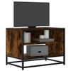 vidaXL TV Cabinet Smoked Oak 61x40x46 cm Engineered Wood and Metal