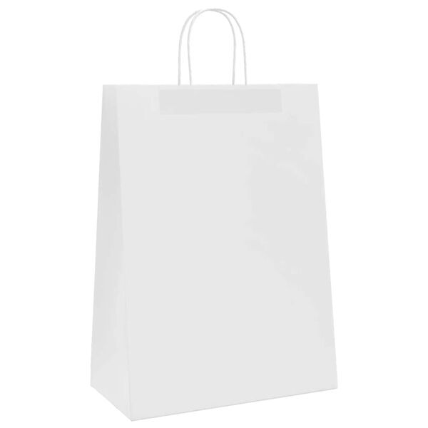 vidaXL Paper Bags 250 pcs with Handles White 32x17x44 cm