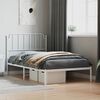 vidaXL Metal Bed Frame without Mattress with Headboard White 107x203cm