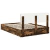vidaXL Storage Bed with Drawer Smoked Oak 160 x 200 cm Engineered Wood