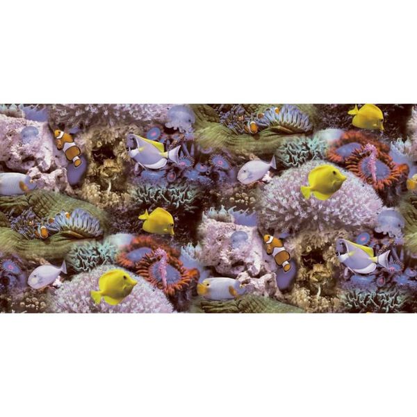 Noordwand Wallpaper Good Vibes Coral and Tropical Fish Yellow and Purple