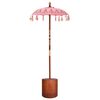 vidaXL Balinese Parasol with Base 2 pcs Pink