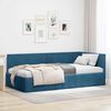 vidaXL Corner Bed Frame with Headboard Blue 100 cm x 200 cm Velvet