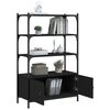vidaXL Bookcase 3-Tier Black 70x30x109.5 cm Engineered Wood
