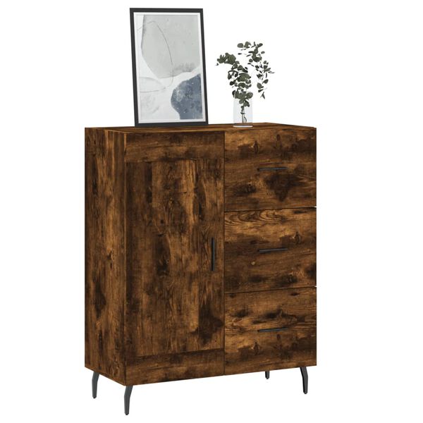 vidaXL Sideboard Smoked Oak 69.5x34x90 cm Engineered Wood