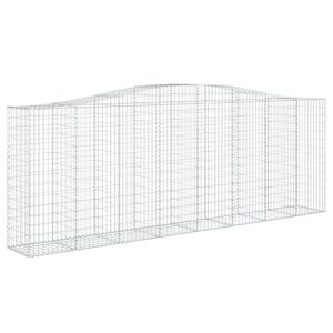 vidaXL Arched Gabion Basket 400x50x140/160 cm Galvanised Iron