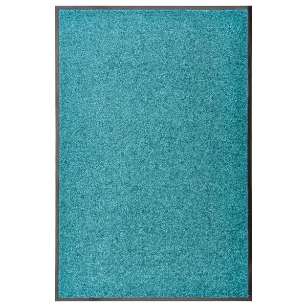 vidaXL Doormat Washable Cyan 60x90 cm