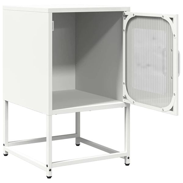 vidaXL Bedside Cabinet White 36x39x60.5 cm Cold-rolled Steel